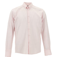 Pink Long Sleeve Slim Fit Narrow Cut Cotton Button-Down Collar Shirt