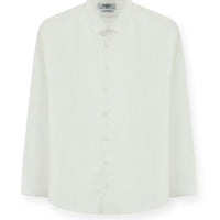 White Long Sleeve Slim Fit Narrow Cut Patterned Cotton Classic Shirt