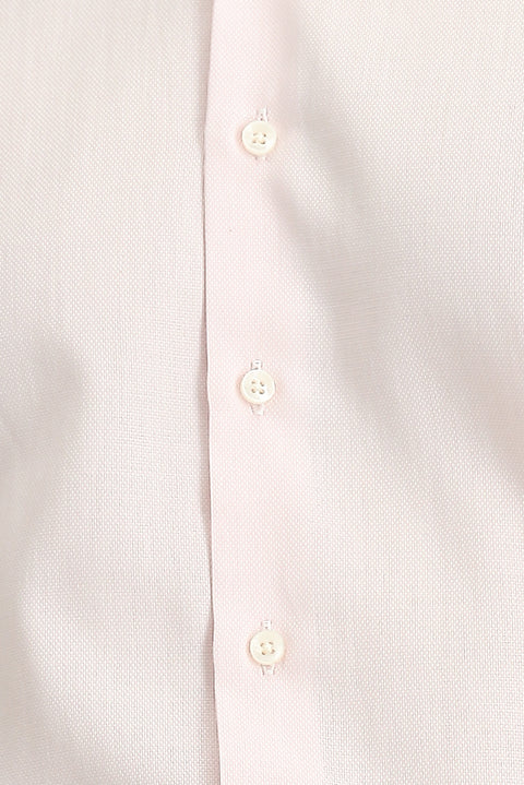 Pink Long Sleeve Slim Fit Narrow Cut Patterned Cotton Classic Shirt