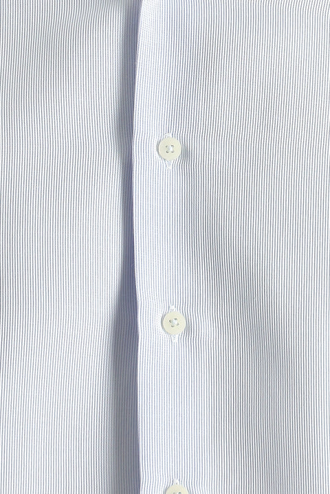 Light Blue Long Sleeve Slim Fit Narrow Cut Classic Patterned Cotton Easy Iron Shirt