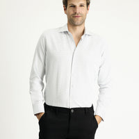 Blue Long Sleeve Slim Fit Narrow Cut Classic Patterned Cotton Easy Iron Shirt