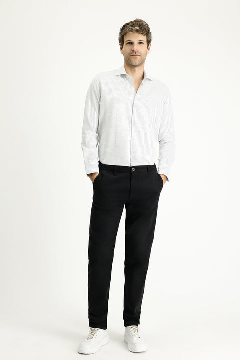 Blue Long Sleeve Slim Fit Narrow Cut Classic Patterned Cotton Easy Iron Shirt