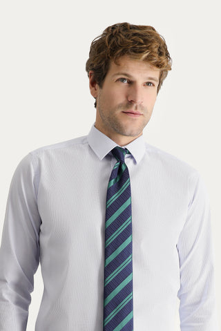  Açık Mavi Uzun Kol Slim Fit Dar Kesim Non Iron Pamuklu Gömlek