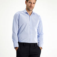 Light Blue Long Sleeve Slim Fit Non-Iron Classic Patterned Cotton Shirt