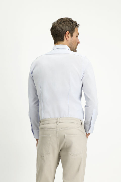 Light Blue Long Sleeve Slim Fit Non-Iron Classic Patterned Cotton Shirt