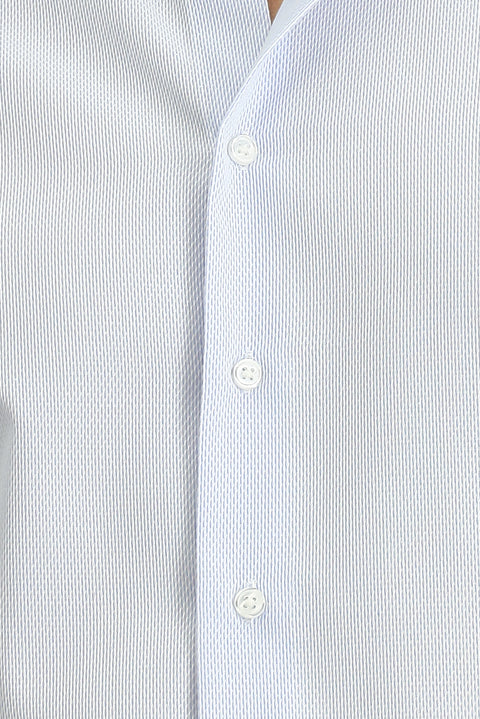 Light Blue Long Sleeve Slim Fit Non-Iron Classic Patterned Cotton Shirt