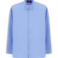 Light Blue Techno-Line Long Sleeve Slim Fit Narrow Cut Cotton Patterned Shirt