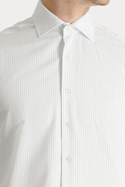 Light Blue Long Sleeve Classic Patterned Cotton Easy-Iron Shirt