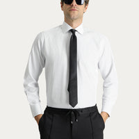 Blue Long-Sleeve Classic Patterned Cotton Easy-Iron Shirt