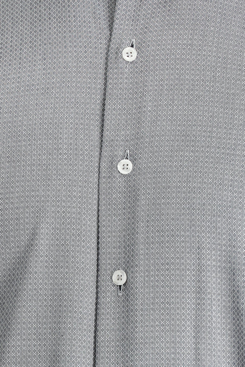 Medium Gray Long Sleeve Classic Patterned Cotton Shirt