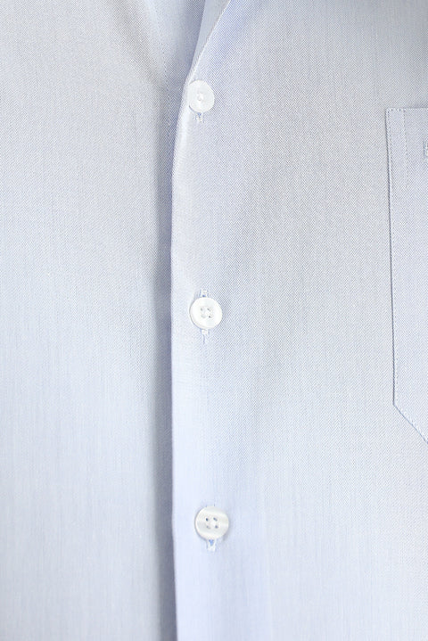 Light Blue Long-Sleeve Classic Patterned Cotton Shirt