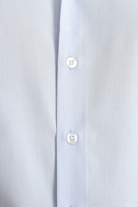 Light Blue Long-Sleeve Classic Patterned Cotton Shirt