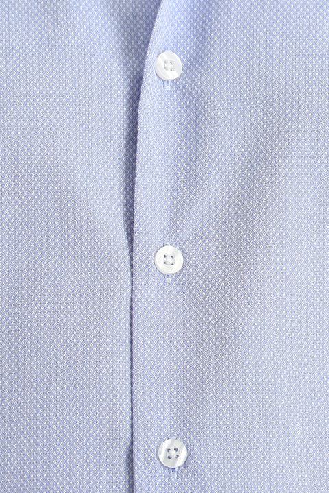 Dark Blue Long-Sleeve Classic Patterned Cotton Shirt