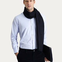 Light Blue Long Sleeve Classic Striped Cotton Shirt