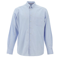 Light Blue Long Sleeve Regular Fit Oxford Pattern Cotton Button-Down Shirt