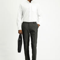 White Long Sleeve Regular Fit Patterned Cotton Shirt
