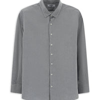 Black Long Sleeve Regular Fit Patterned Cotton Button-Down Collar Oxford Shirt