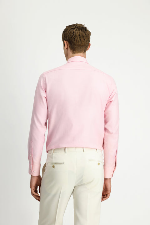 Pink Long Sleeve Regular Fit Patterned Cotton Button-Down Collar Oxford Shirt