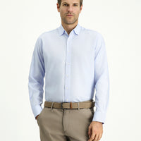 Blue Long Sleeve Regular Fit Patterned Cotton Oxford Shirt