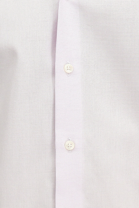 Pink Long-Sleeve Classic Patterned Cotton Shirt