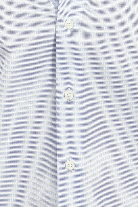 Medium Navy Long Sleeve Classic Patterned Cotton Shirt
