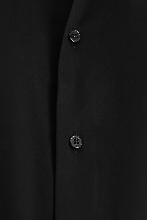 Black Long Sleeve Regular Fit Patterned Sporty Cotton Button-Down Collar Shirt