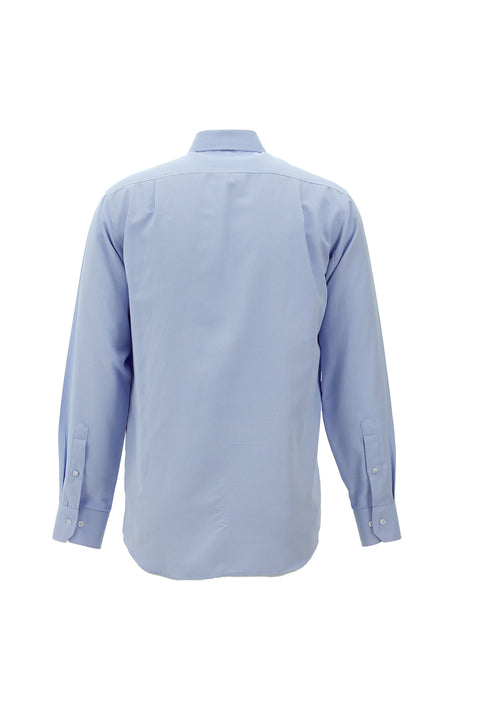 Light Blue Long Sleeve Classic Patterned Cotton Easy-Iron Shirt
