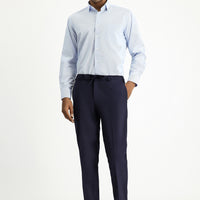 Light Blue Long Sleeve Classic Patterned Cotton Non-Iron Shirt