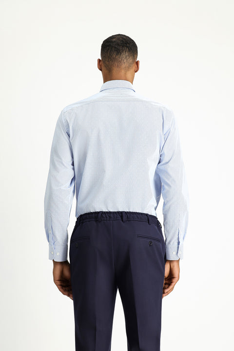 Light Blue Long Sleeve Classic Patterned Cotton Non-Iron Shirt