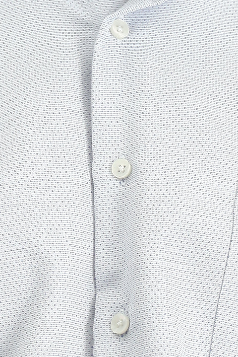 Light Navy Long Sleeve Classic Patterned Cotton Easy-Iron Shirt