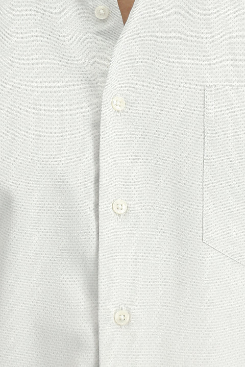 Light Beige Long Sleeve Classic Patterned Cotton Easy-Iron Shirt
