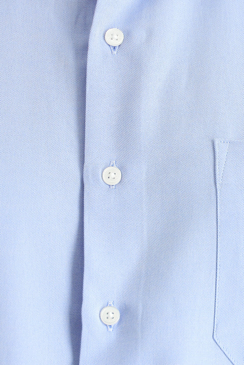 Blue Long-Sleeve Classic Oxford Cotton Easy-Iron Shirt