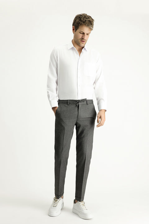 White Long-Sleeve Classic Oxford Cotton Shirt