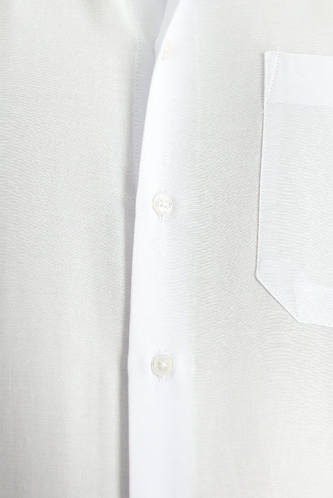 White Long-Sleeve Classic Oxford Cotton Shirt