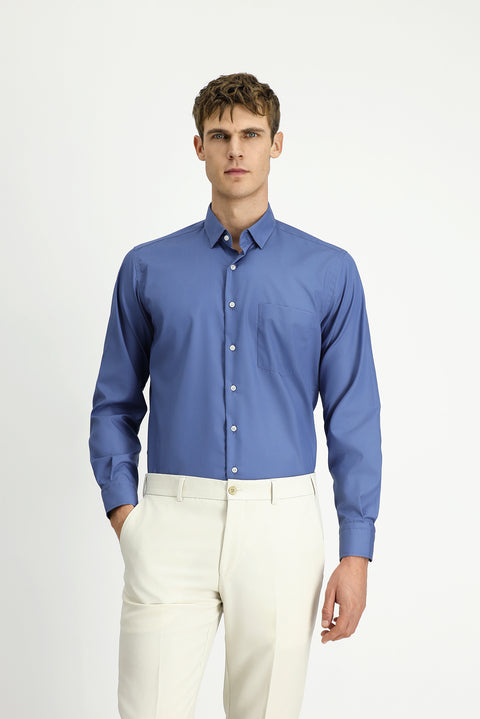 Light Petrol Long Sleeve Classic Cotton Shirt