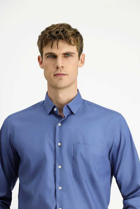 Light Petrol Long Sleeve Classic Cotton Shirt