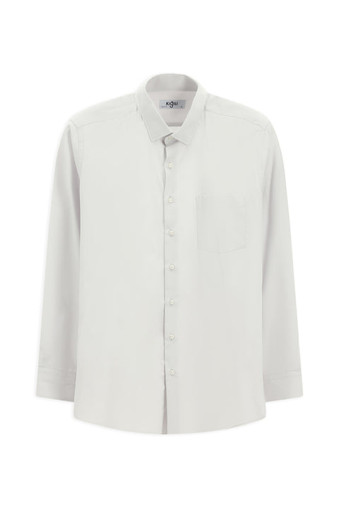 Light Grey Long Sleeve Classic Cotton Bamboo Shirt