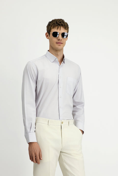 Light Grey Long Sleeve Classic Cotton Bamboo Shirt