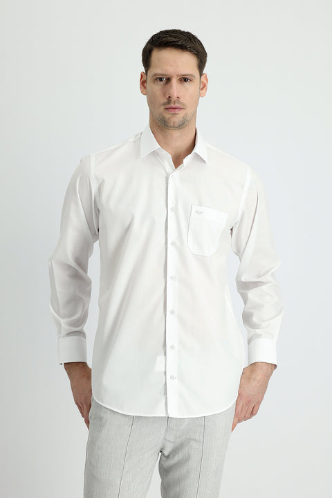 White Long Sleeve Non-Iron Classic Cotton Shirt