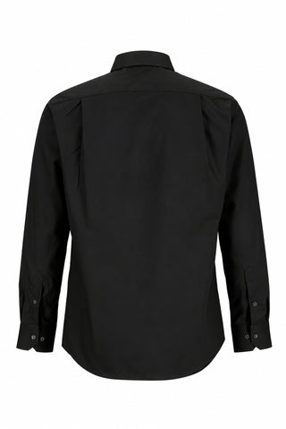  Siyah Uzun Kol Non Iron Ütü Gerektirmeyen Saten Regular Fit Klasik Pamuklu Gömlek