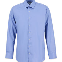 Light Blue Long Sleeve Non-Iron Satin Classic Cotton Shirt
