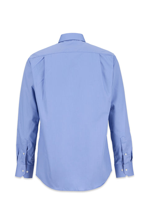 Light Blue Long Sleeve Non-Iron Satin Classic Cotton Shirt