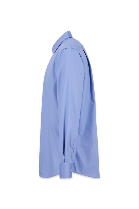 Light Blue Long Sleeve Non-Iron Satin Classic Cotton Shirt