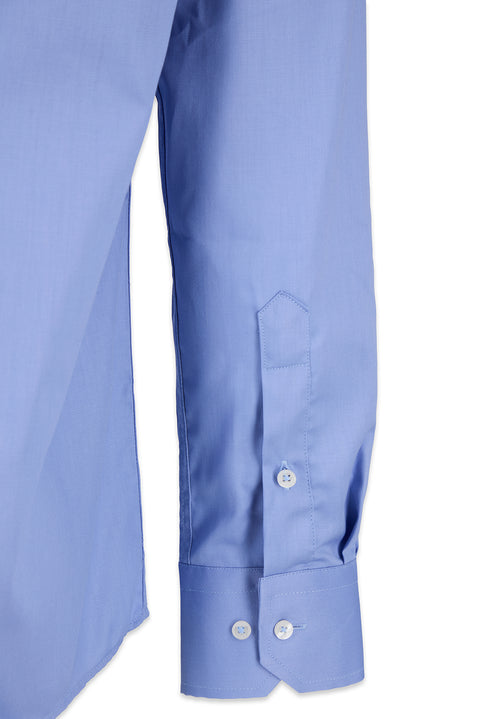 Light Blue Long Sleeve Non-Iron Satin Classic Cotton Shirt