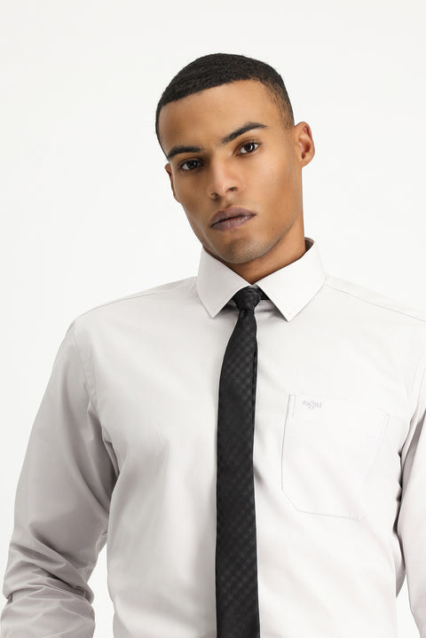 Medium Grey Long Sleeve Classic Cotton Shirt