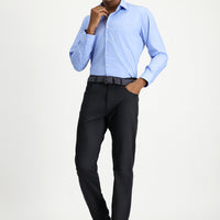 Blue Long-Sleeve Classic Cotton Shirt