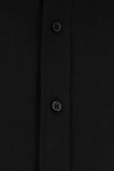 Black Long Sleeve Regular Fit Button-Down Collar Cotton Easy-Iron Oxford Four Seasons Shirt