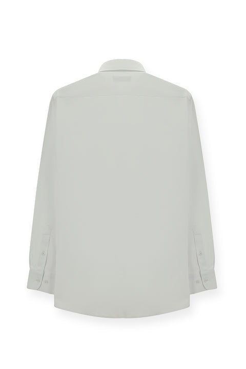 White Long Sleeve Regular Fit Button-Down Collar Cotton Easy-Iron Oxford Four Seasons Shirt
