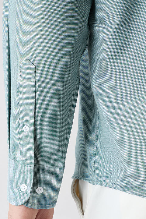 Mint Green Long Sleeve Regular Fit Button-Down Collar Cotton Easy-Iron Oxford Four Seasons Shirt