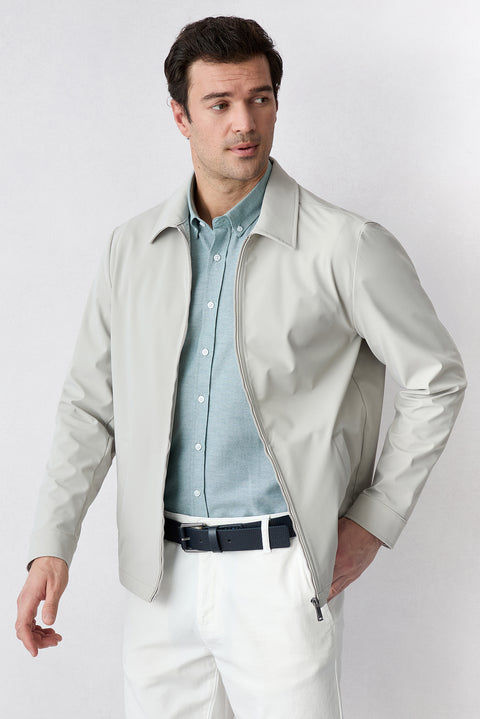 Mint Green Long Sleeve Regular Fit Button-Down Collar Cotton Easy-Iron Oxford Four Seasons Shirt